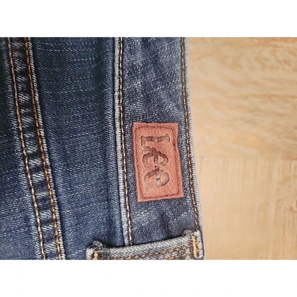 Vintage Lee Relaxed Fit High‎ Rise Mom Jeans Women's 34w Blue Straight Leg